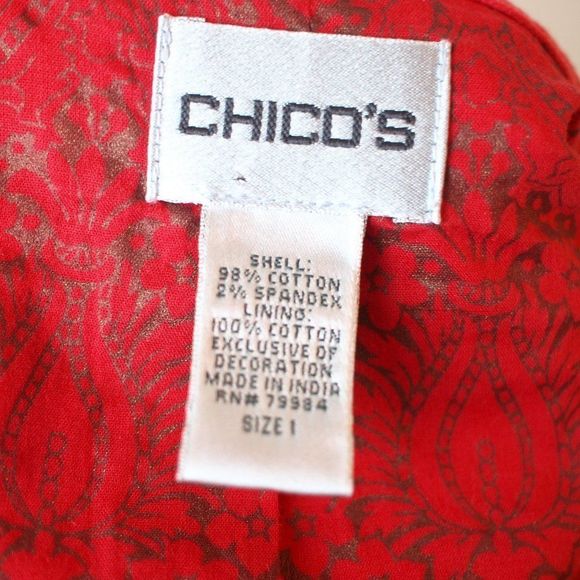 Chicos Statement Jacket In Red Chicos Size 1 - Picture 8 of 10